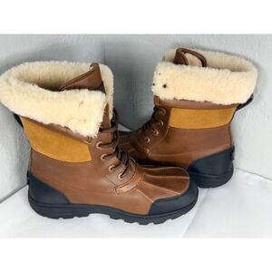 UGG Adirondack II Waterproof Winter Boots – Kids/Youth Size 4 (Chestnut/Leather)